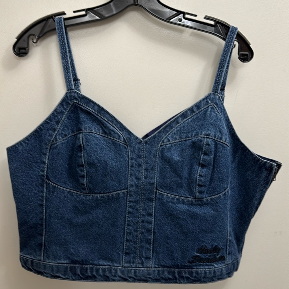 Ladies Harley Davidson denim woven top